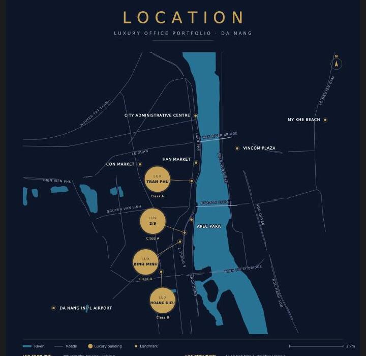 Map showing Luxury Building locations in Da Nang